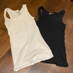 Body Bleu black and white small tank top tees (2 for 1)